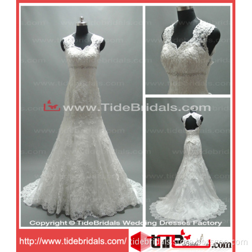 2014 Popular Mermaid Lace Keyhole Bridal Gown Wedding Dress (AS2662)
